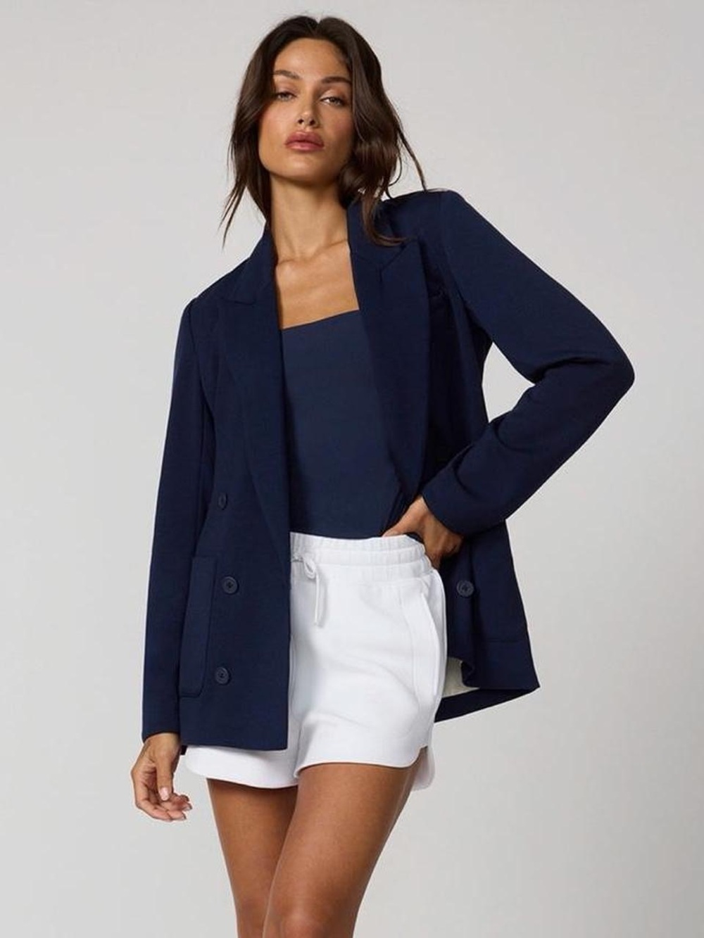 Abercrombie & Fitch Navy Double-Breasted Women's Blazer